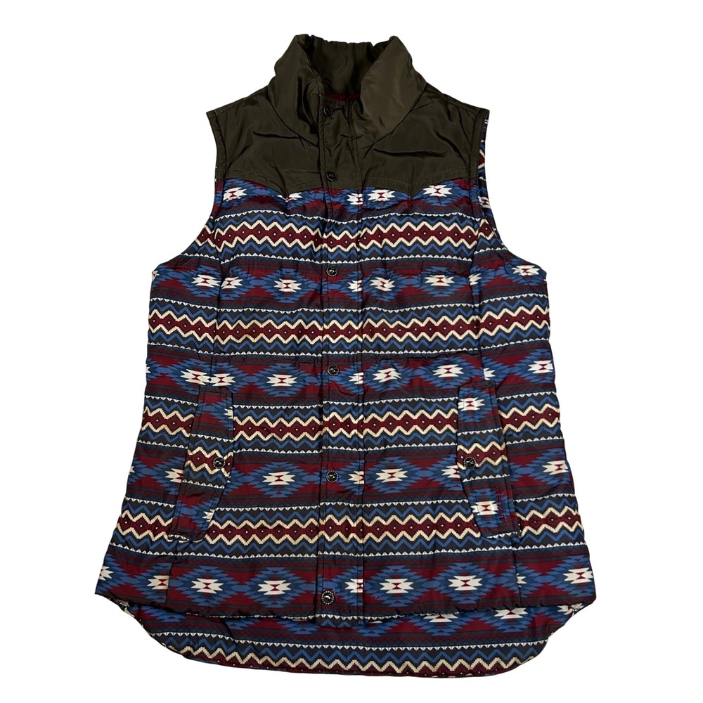 Ariat Puffer Vest Women's Medium Aztec Western Cowgirl Rodeo Ranchwear Rustic